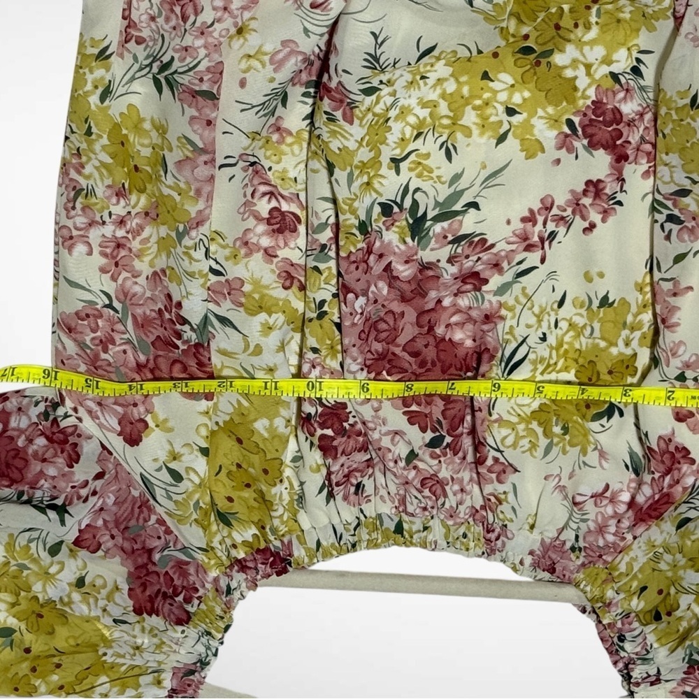 eesome brand women's blouse with floral pattern off-the-shoulder neckline Small - Picture 10 of 11